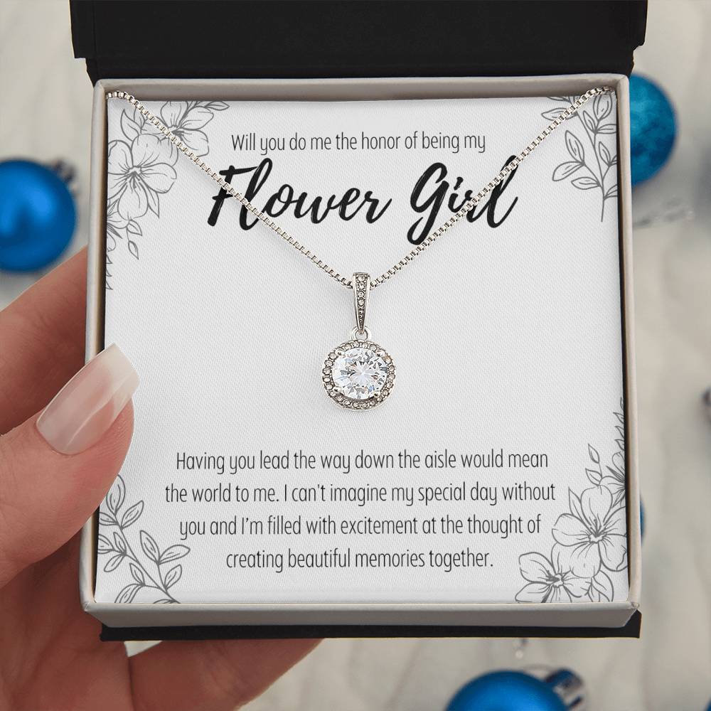 Flower Girl Proposal Pendant Necklace