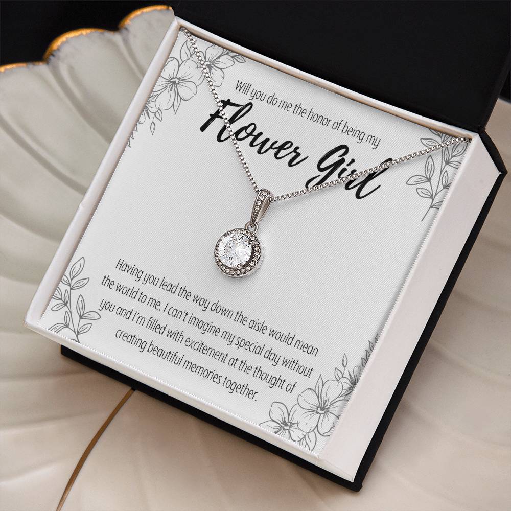 Flower Girl Proposal Pendant Necklace