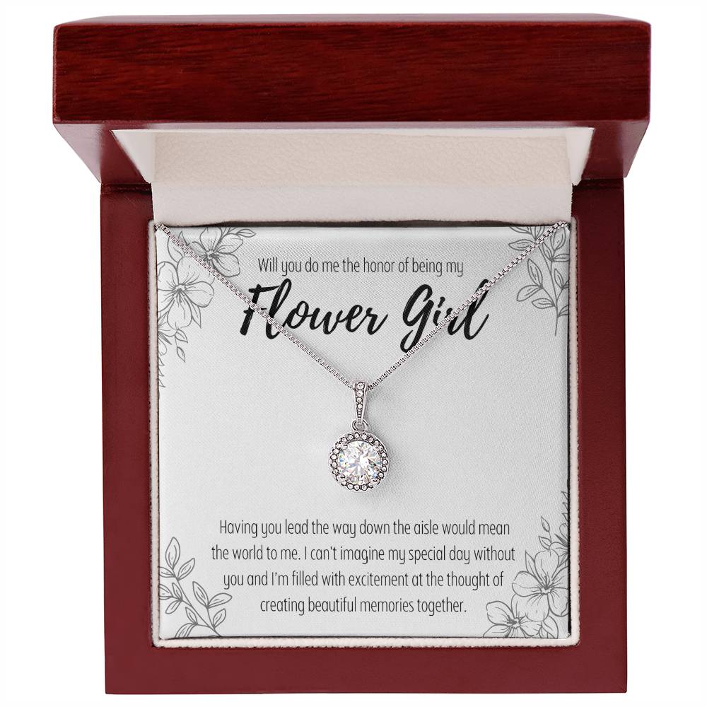 Flower Girl Proposal Pendant Necklace