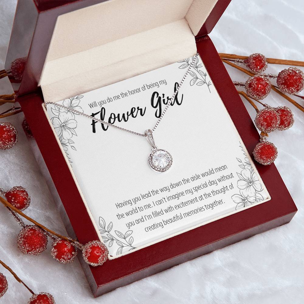 Flower Girl Proposal Pendant Necklace