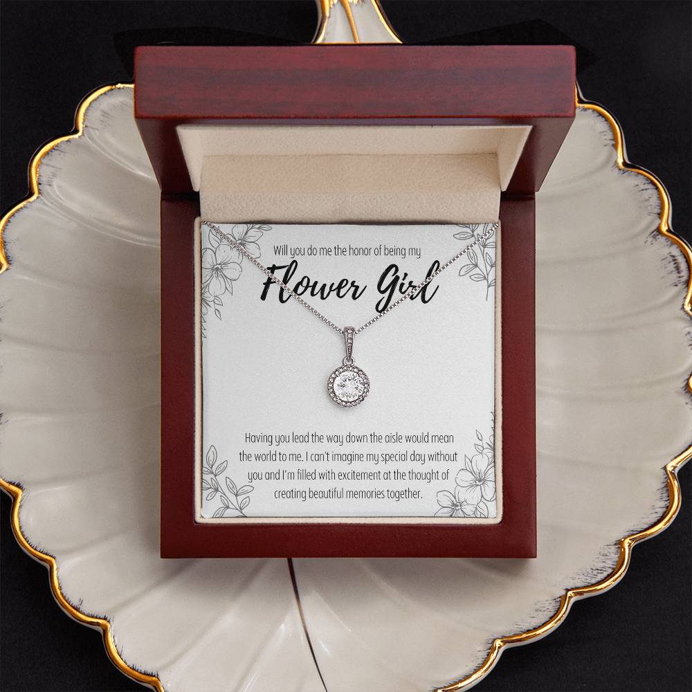 Flower Girl Proposal Pendant Necklace
