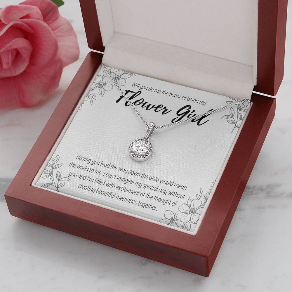 Flower Girl Proposal Pendant Necklace