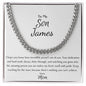 Cuban Link Necklace with Personalized Message to Son from Proud Mom