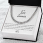 Cuban Link Necklace with Personalized Message to Son from Proud Mom