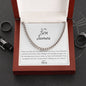 Cuban Link Necklace with Personalized Message to Son from Proud Mom
