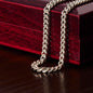 Cuban Link Necklace with Personalized Message to Son from Proud Mom