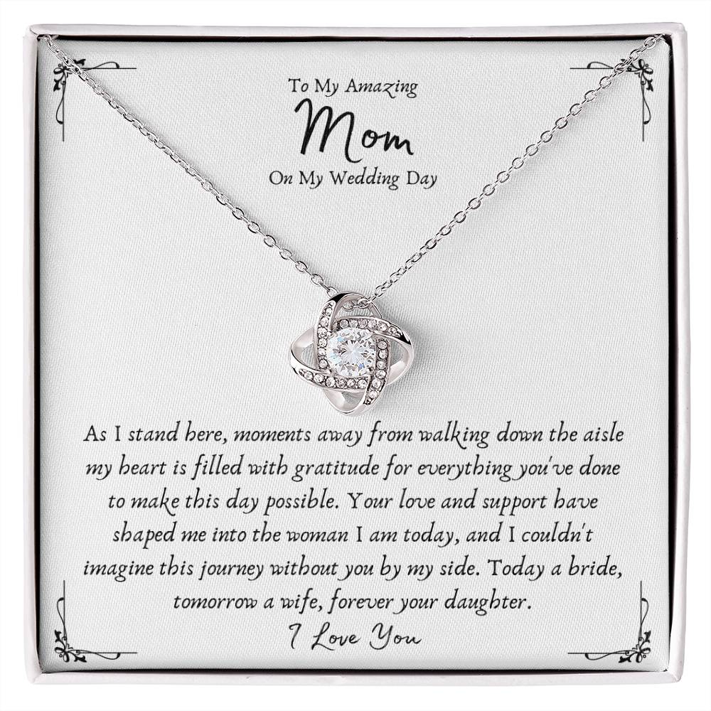 Mother Of The Bride Love Knot Pendant Gift Necklace From Daughter - Wedding Gifts From Bride