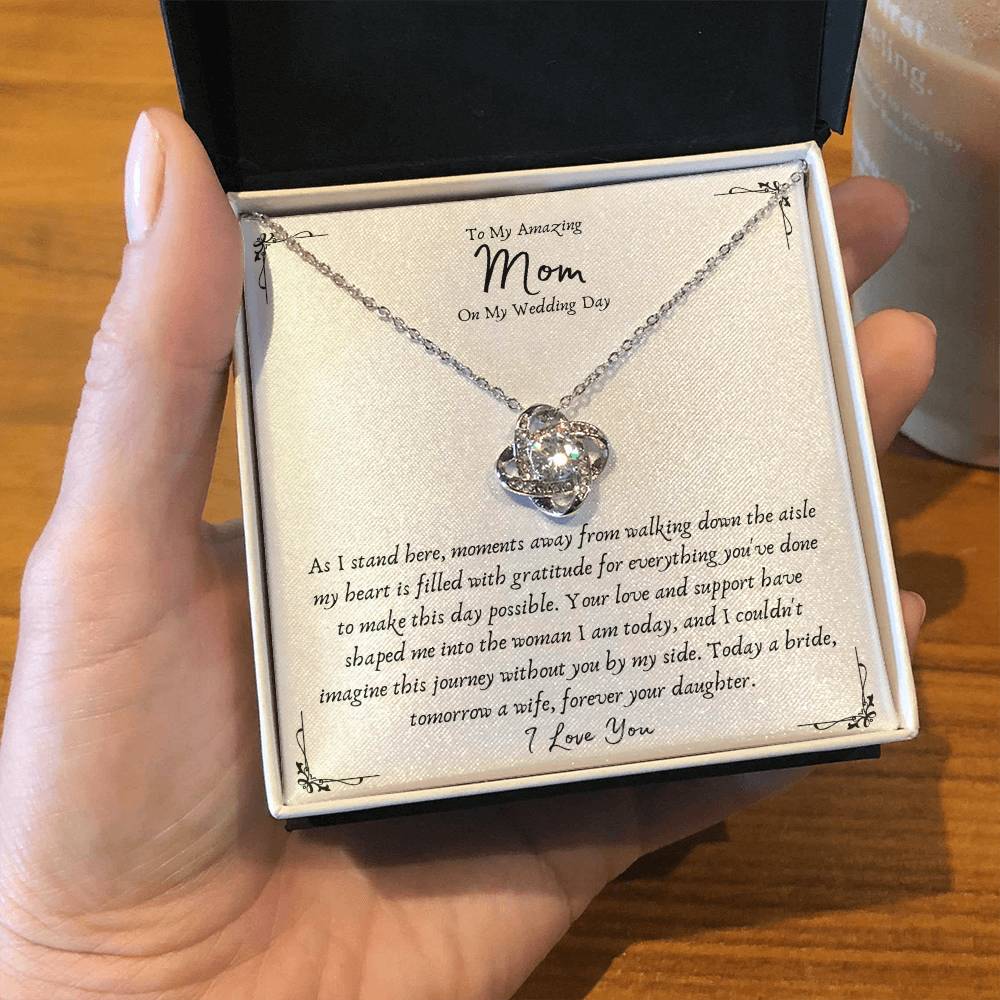 Mother Of The Bride Love Knot Pendant Gift Necklace From Daughter - Wedding Gifts From Bride