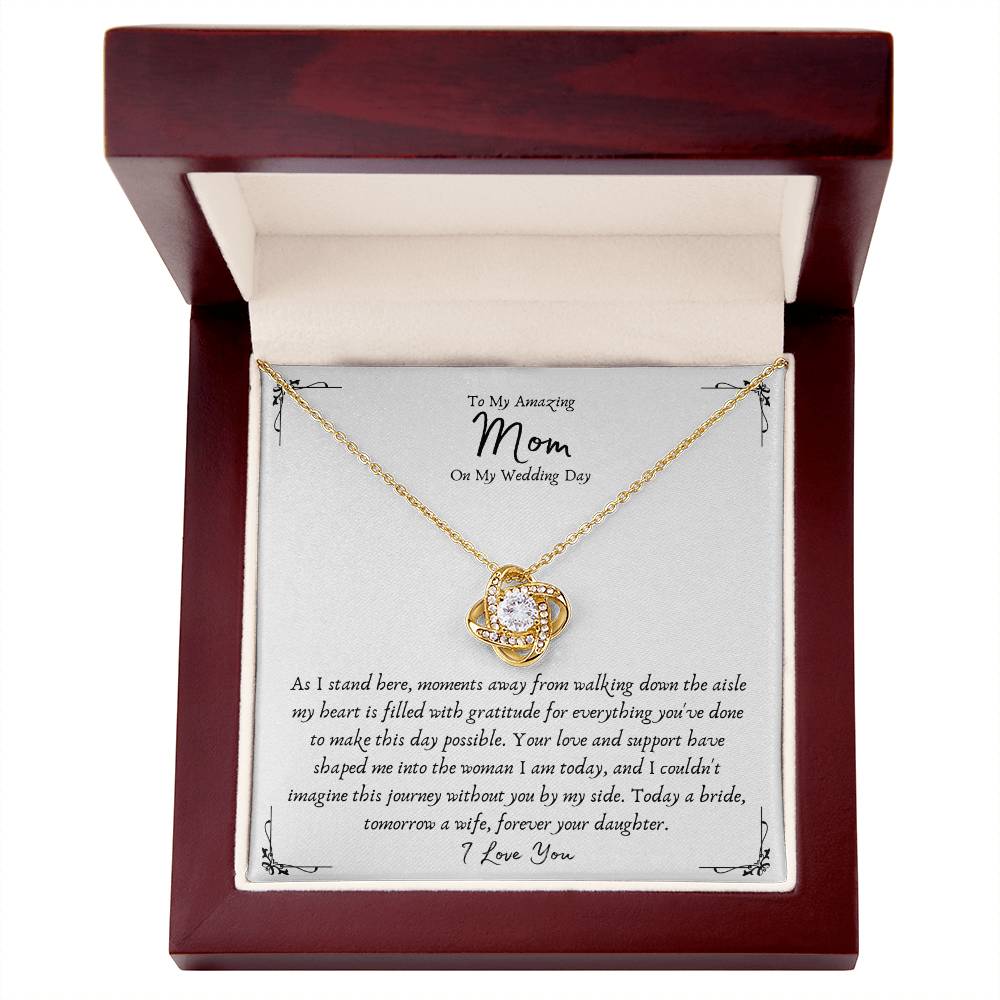 Mother Of The Bride Love Knot Pendant Gift Necklace From Daughter - Wedding Gifts From Bride