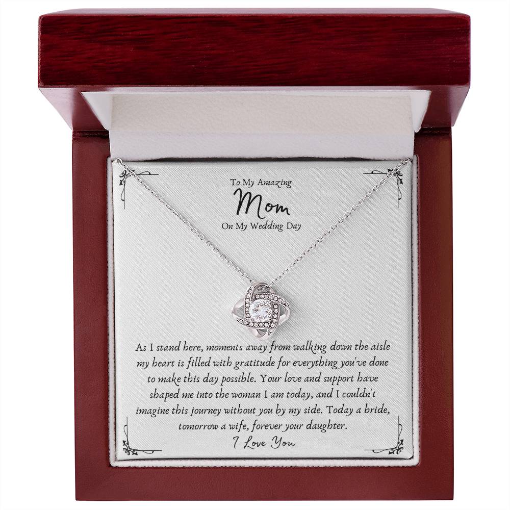 Mother Of The Bride Love Knot Pendant Gift Necklace From Daughter - Wedding Gifts From Bride