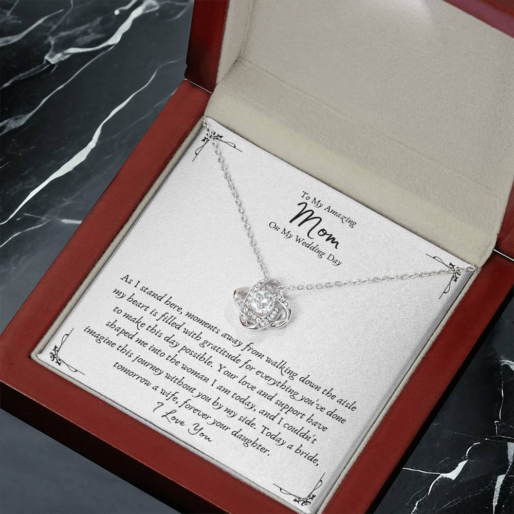 Mother Of The Bride Love Knot Pendant Gift Necklace From Daughter - Wedding Gifts From Bride
