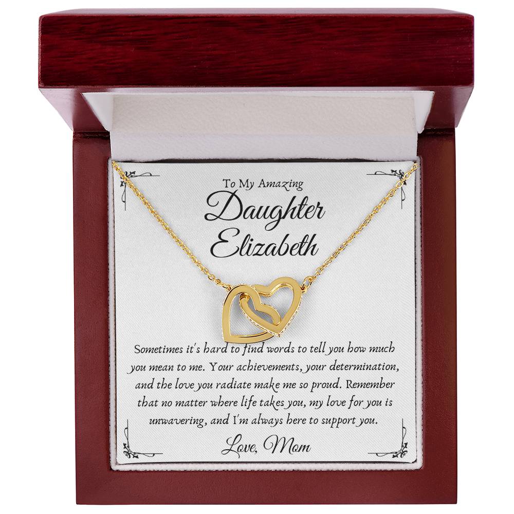 Personalized Interlocking Hearts Necklace for Daughter