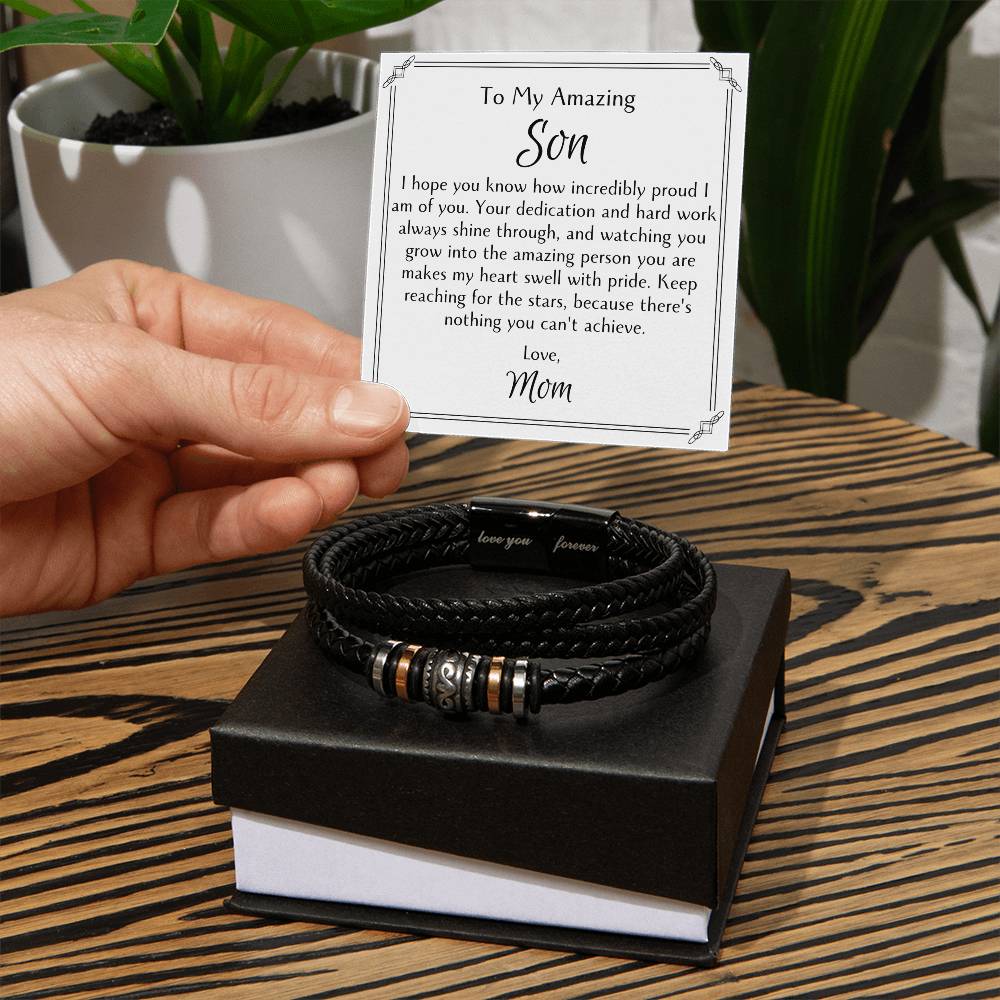 Engraved Amazing Son Bracelet From Proud Mom