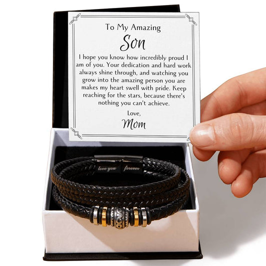 Engraved Amazing Son Bracelet From Proud Mom