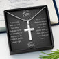 To My Son Cross Necklace From Dad