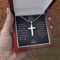 To My Son Cross Necklace From Dad