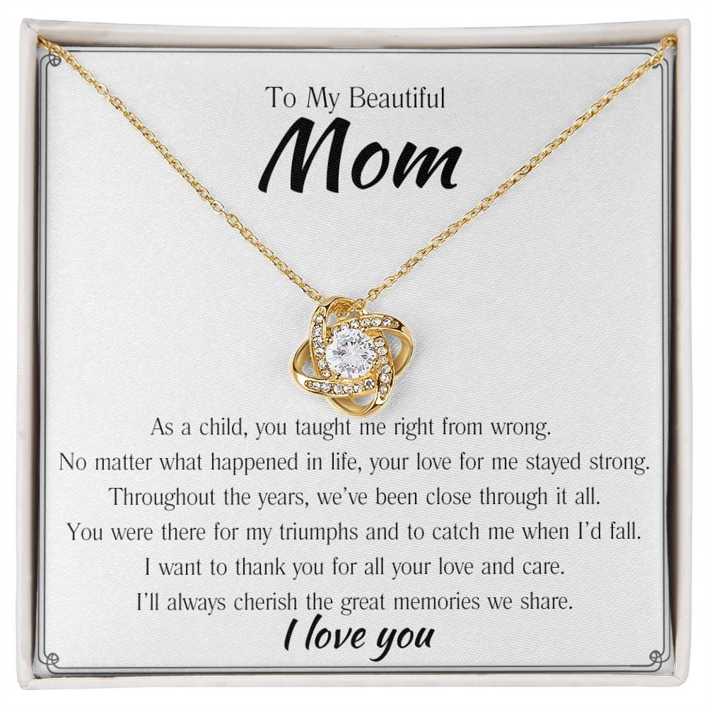 Beautiful Mom Love Knot Necklace
