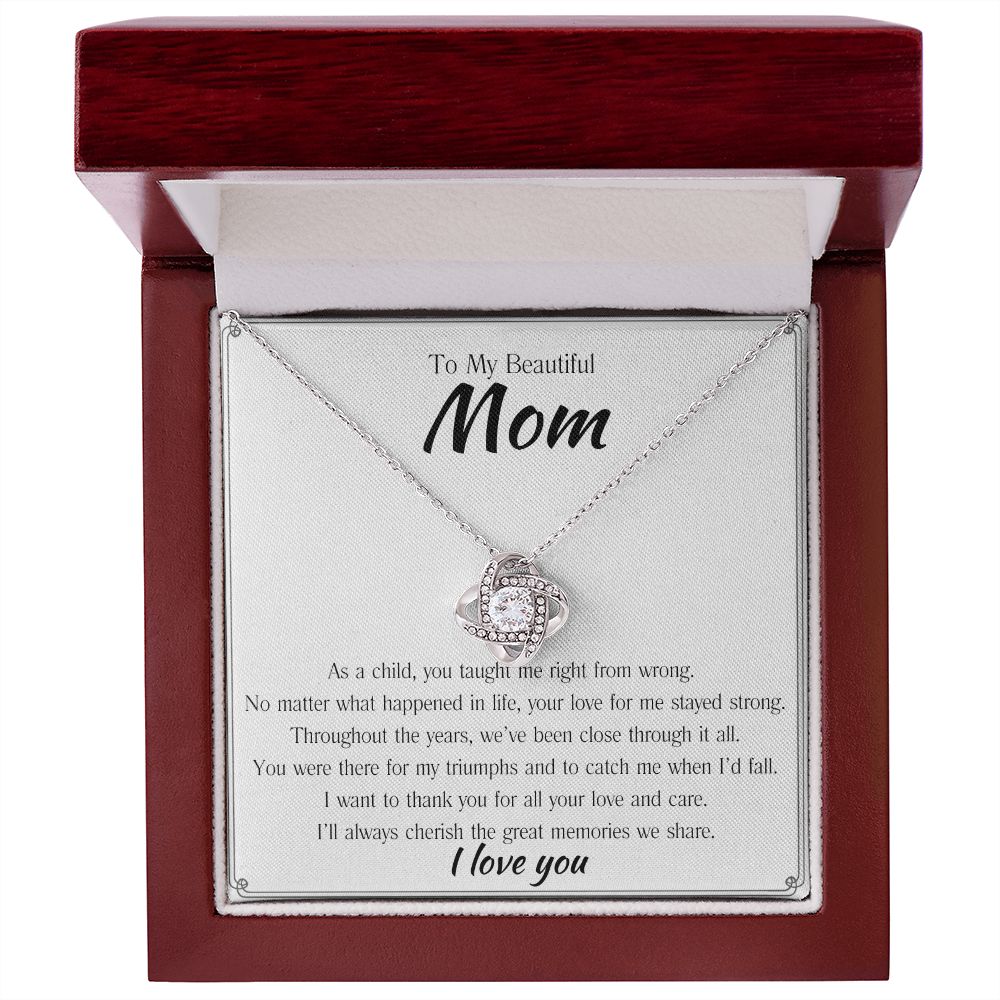 Beautiful Mom Love Knot Necklace