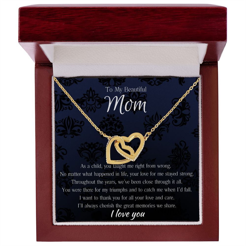 Beautiful Mom Interlocking Hearts Necklace