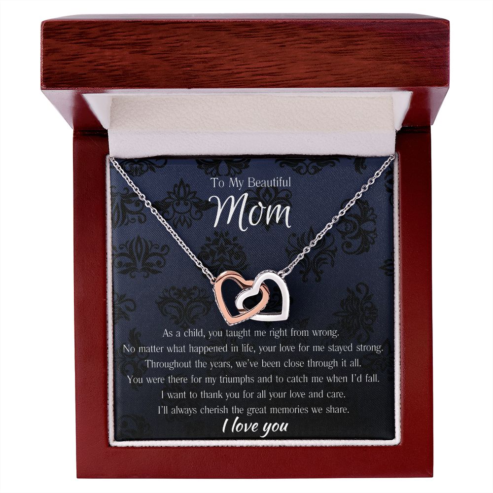 Beautiful Mom Interlocking Hearts Necklace