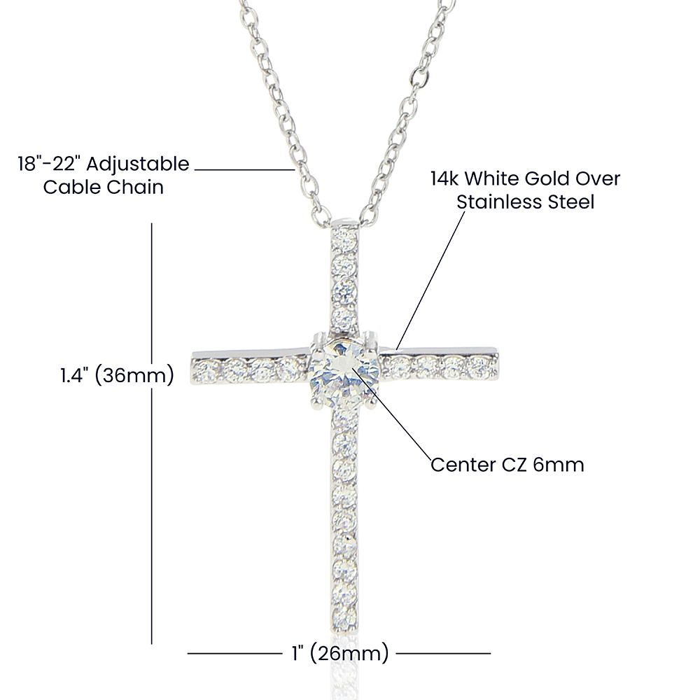 Radiant Cross Necklace for Daughter from Loving Dad