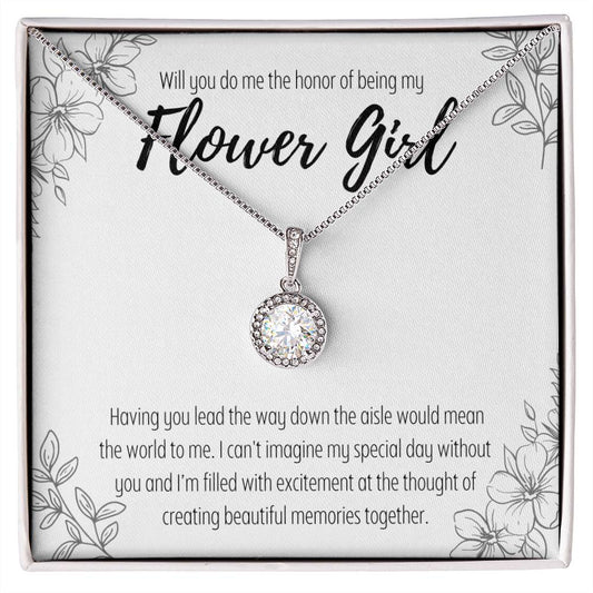 Flower Girl Proposal Pendant Necklace