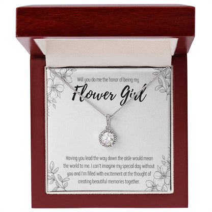 Flower Girl Proposal Pendant Necklace