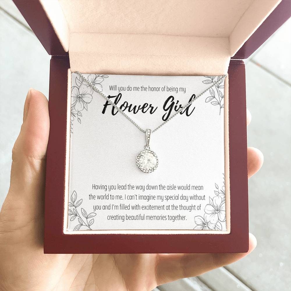 Flower Girl Proposal Pendant Necklace