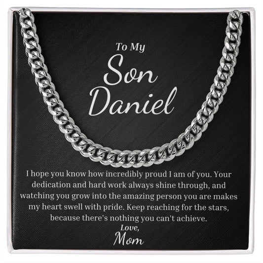 Personalized Cuban Link Necklace fo Son From Proud Mom
