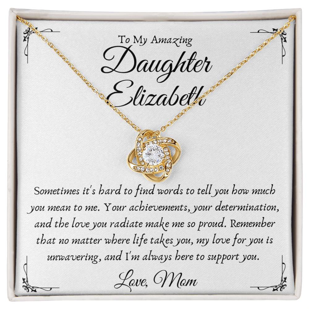 Personalized Love Knot Necklace for Daughter