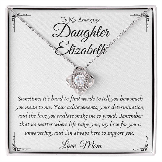 Personalized Love Knot Necklace for Daughter