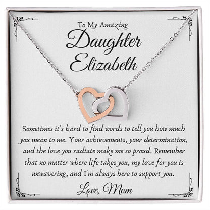 Personalized Interlocking Hearts Necklace for Daughter