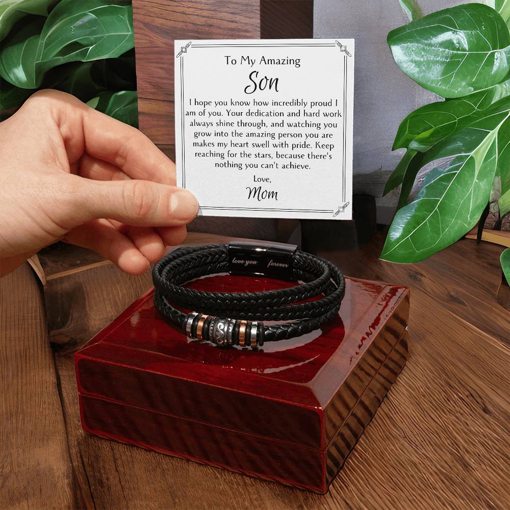Engraved Amazing Son Bracelet From Proud Mom