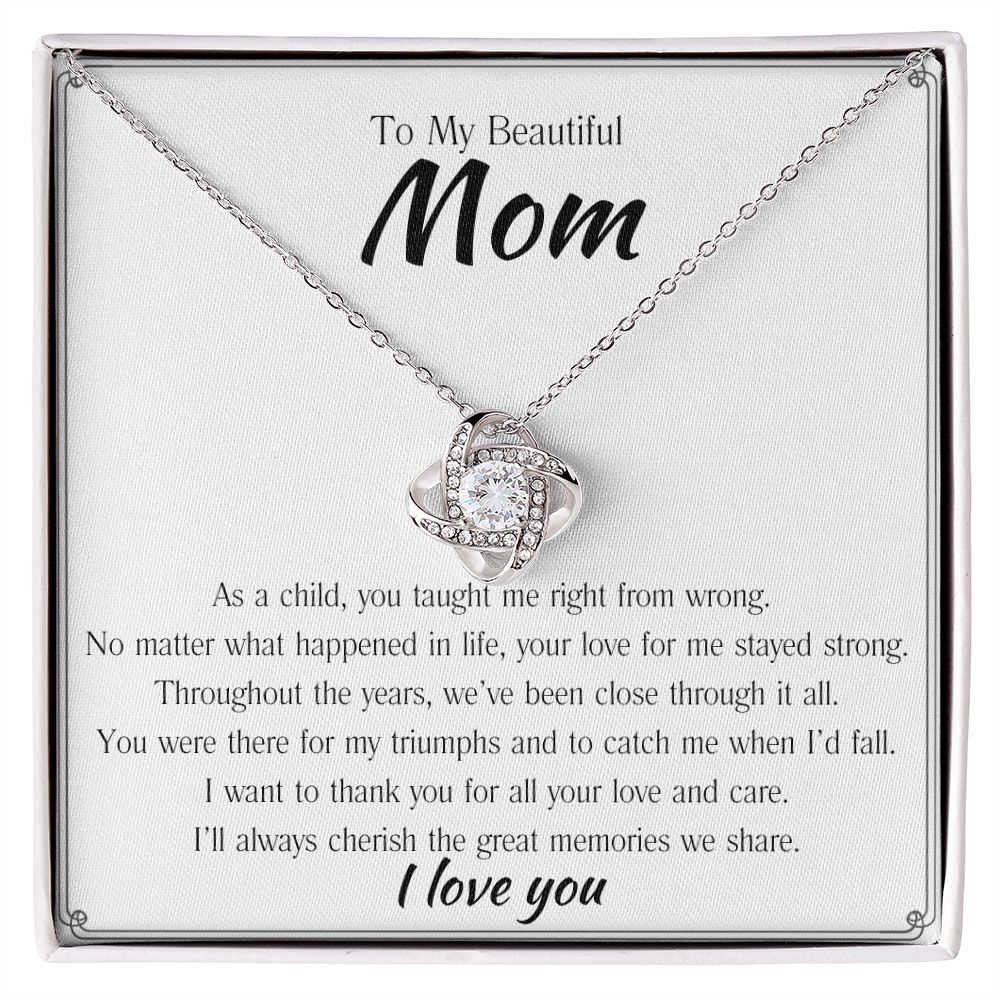 Beautiful Mom Love Knot Necklace