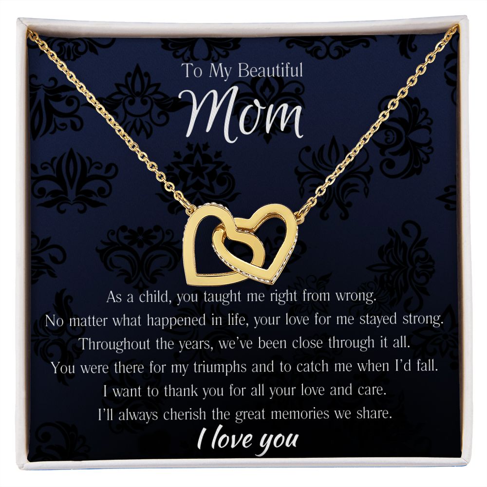 Beautiful Mom Interlocking Hearts Necklace