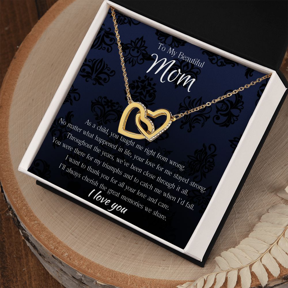 Beautiful Mom Interlocking Hearts Necklace